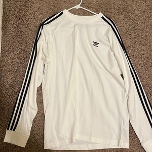 ADIDAS LONG SLEEVE BLACK AND WHITE SHIRT
